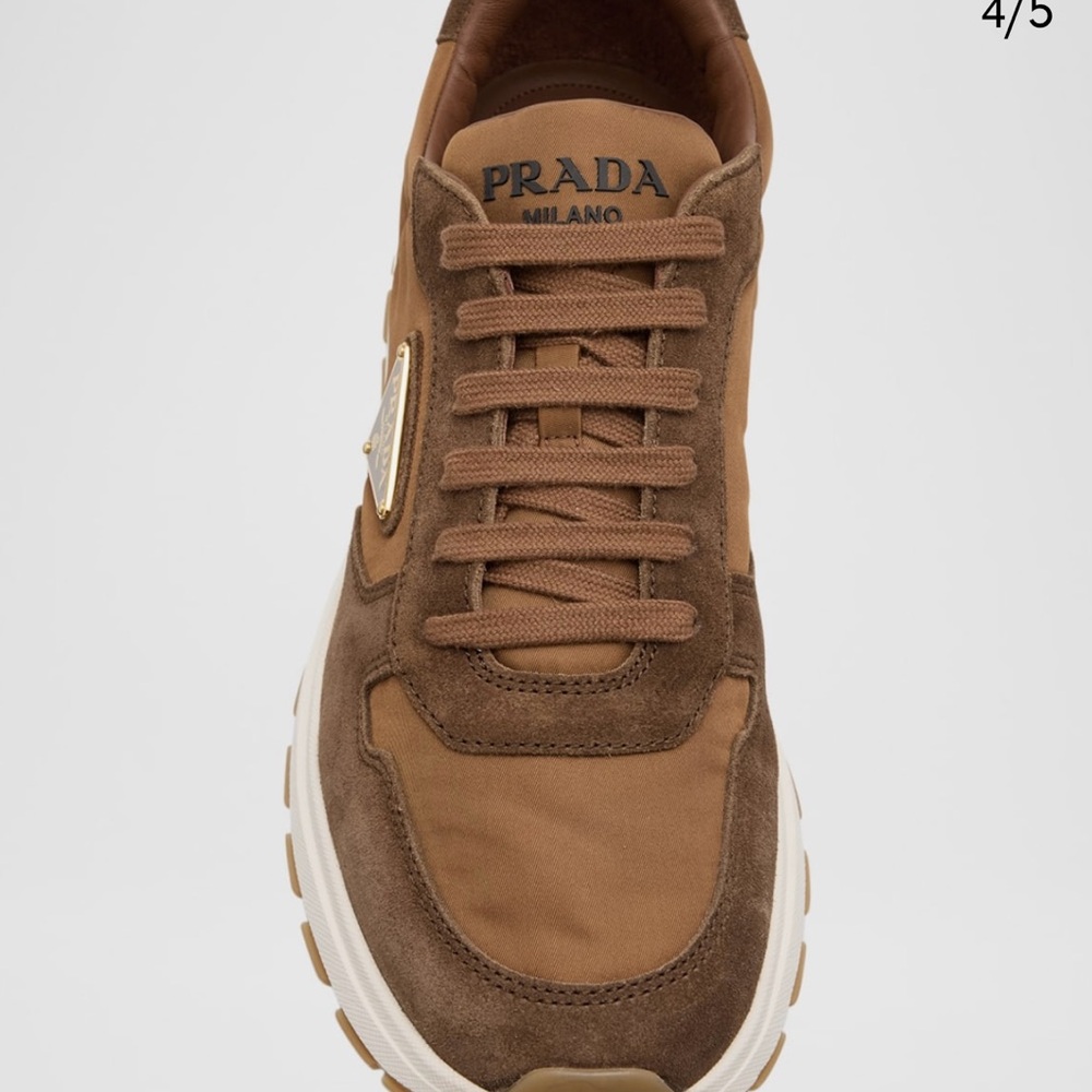 Prada Men’s Prax 01 Suede and Re Nylon Sneaker - Picture 9 of 9
